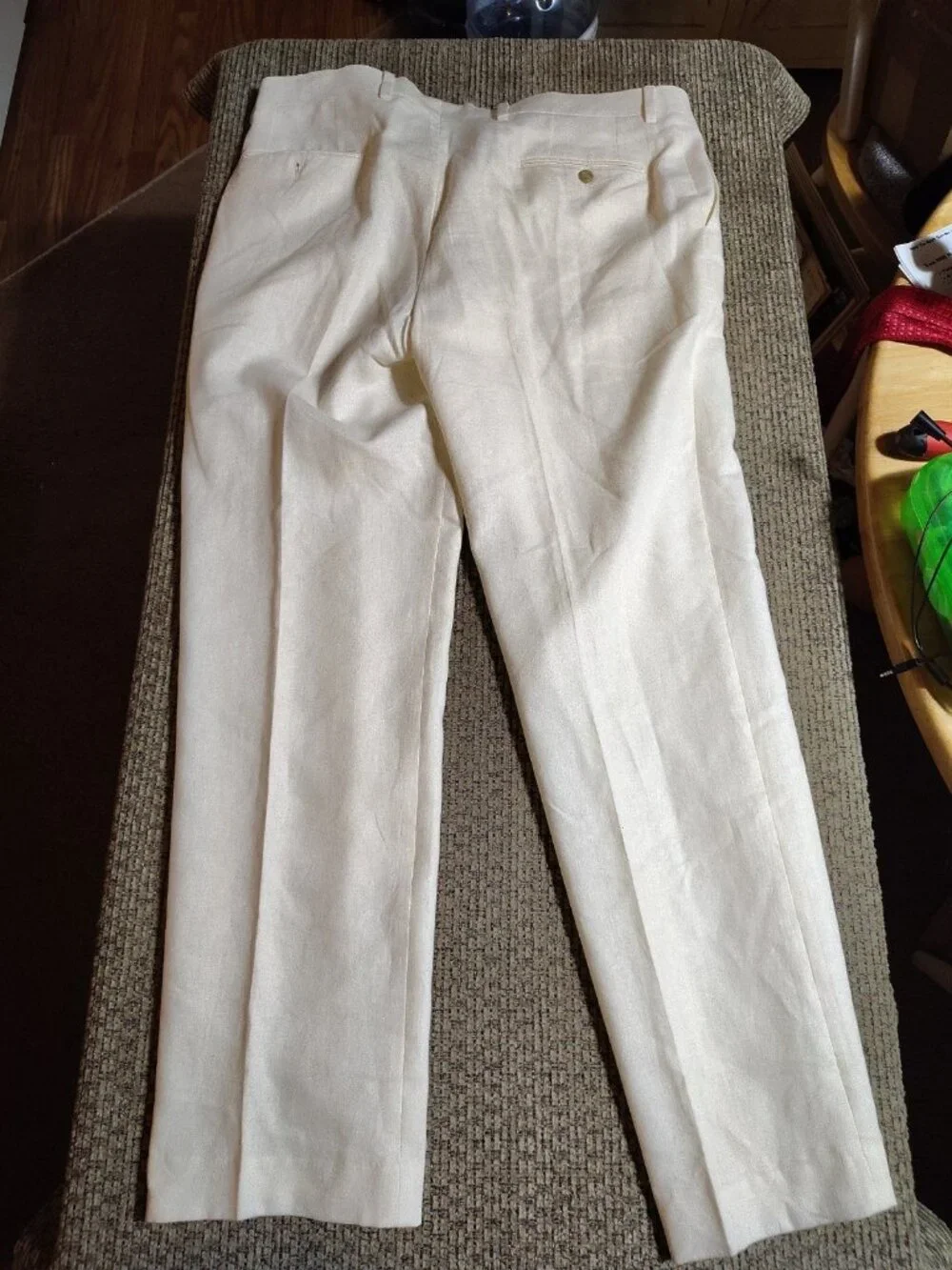 Chaps Pants Mens 34x32 White Cotton Streetwear Flat Front Classic Straight Leg
